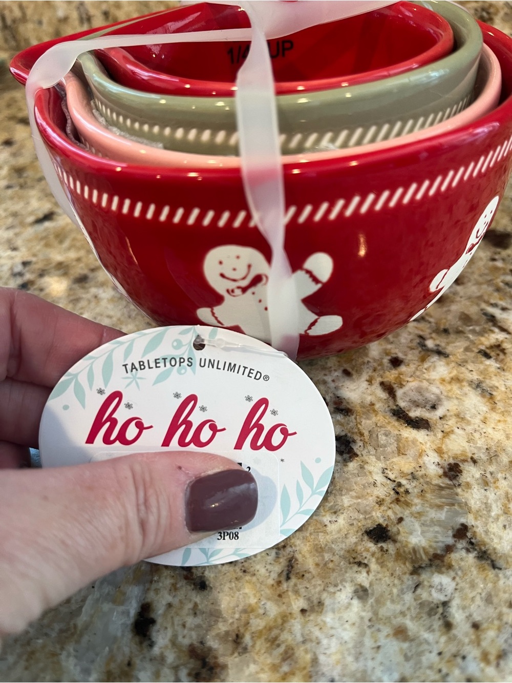 Tabletops Unlimited Red Gingerbread Measuring Cups